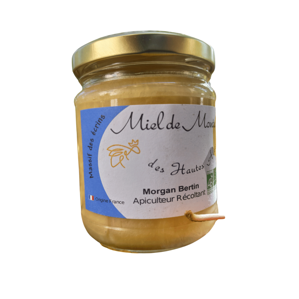 Miel bio de montagne produit par Morgan Bertin